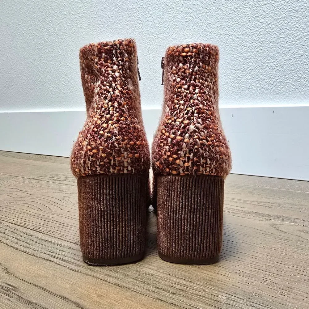 Seychelles Audition Tweed Block Heel Bootie in Whiskey